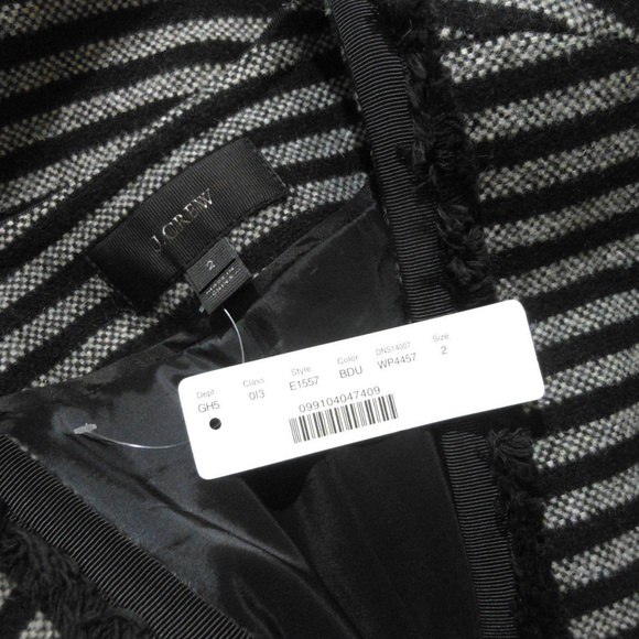 J CREW NWT Striped Tweed Scoopneck Jacket 2 $198 - Picture 9 of 9